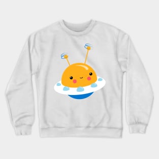 Kawaii Illustration Little UFO for Kids Crewneck Sweatshirt